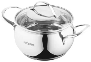 ARDESTO Casserole Gemini, glass lid, 2.2 l, stainless steel