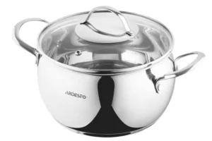 ARDESTO Casserole Gemini, glass lid, 4.0 l, stainless steel