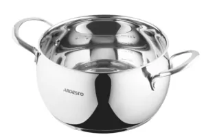 ARDESTO Casserole Gemini, glass lid, 4.0 l, stainless steel