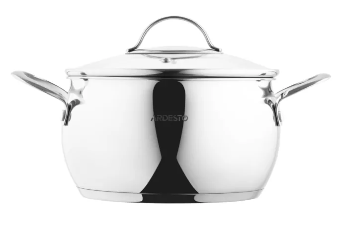 ARDESTO Casserole Gemini, glass lid, 4.0 l, stainless steel