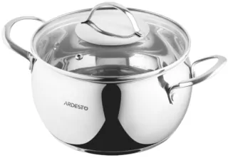 ARDESTO Casserole Gemini, glass lid, 4.0 l, stainless steel