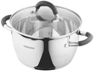 ARDESTO Casserole Gemini, glass lid, 3.2 l, stainless steel