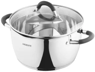 ARDESTO Casserole Gemini, glass lid, 5.5 l, stainless steel