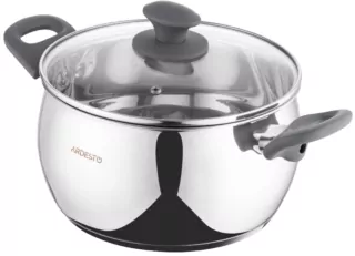 ARDESTO Casserole Gemini Cremona, glass lid, 5.0 l, stainless steel