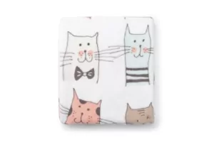 ARDESTO Плед Flannel, 160х200 см, 100% полиэстер, большие коты