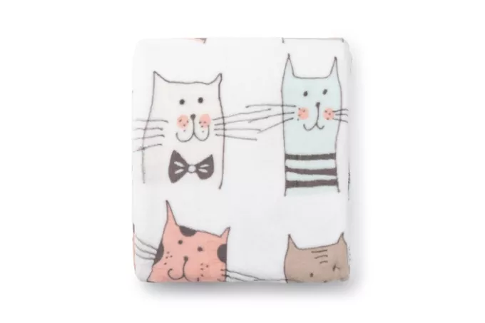 ARDESTO Плед Flannel, 160х200 см, 100% полиэстер, большие коты