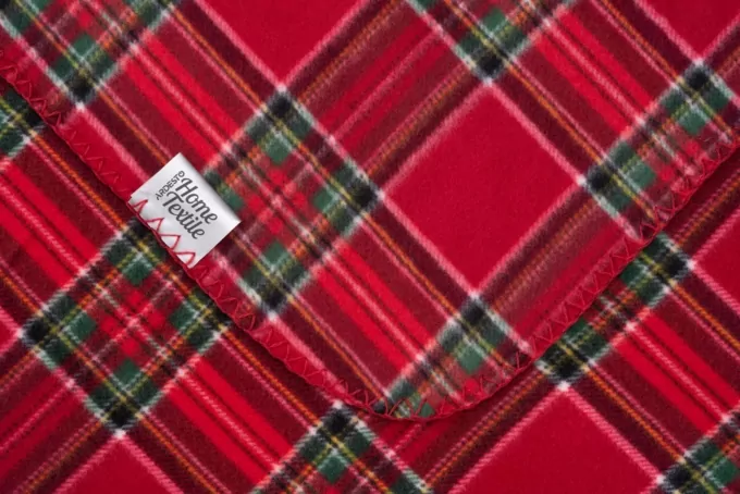 ARDESTO Плед Fleece, 160х200 см, 100% полиэстер, клетка красная