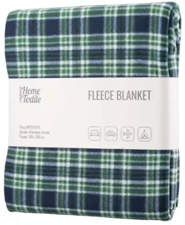 ARDESTO Плед Fleece, 160х200 см, 100% полиэстер, клетка зеленая