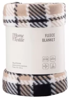 ARDESTO Плед Fleece, 130×160 см, 100% полиэстер, клетка коричневая