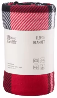 ARDESTO Плед Fleece, 130×160 см, 100% полиэстер, клетка красно-черная