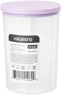 ARDESTO Контейнер для сипучих Fresh 3 в 1, 3 х 0,75 л, ліловий, пластик