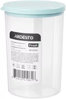 ARDESTO Контейнер для сипучих Fresh 3 в 1, 3 х 0,75 л, тіффані, пластик