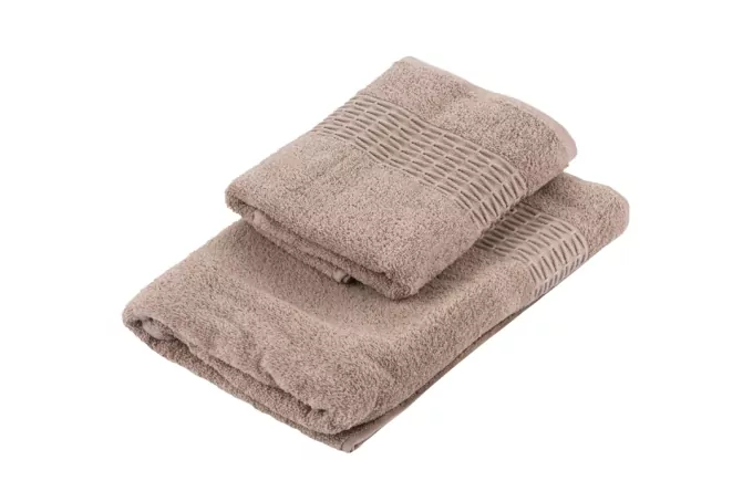 ARDESTO Terry towel set Lotus 2 pcs., 50х90cm, 70х140cm, 100% cotton, beige