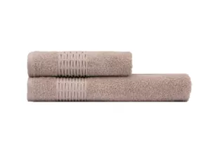 ARDESTO Terry towel set Lotus 2 pcs., 50х90cm, 70х140cm, 100% cotton, beige