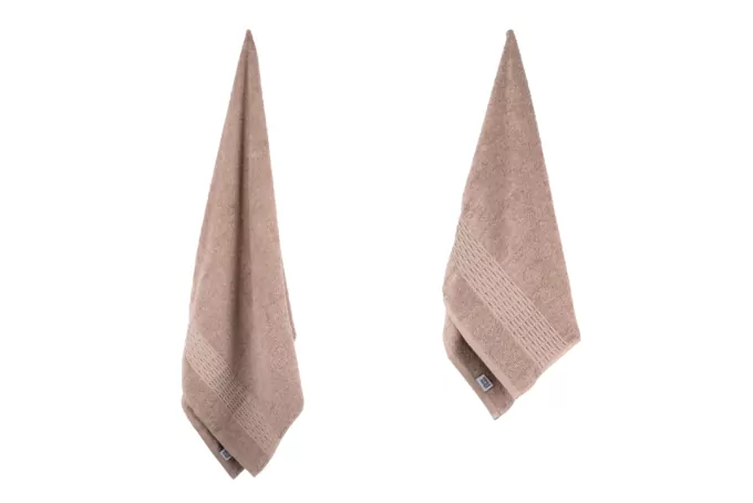 ARDESTO Terry towel set Lotus 2 pcs., 50х90cm, 70х140cm, 100% cotton, beige