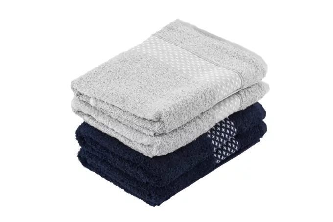 ARDESTO Terry towel set Holiday 4 pcs., 50х90cm, 2 pcs. – indigo, 2 pcs. – silver, 100% cotton