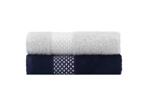 ARDESTO Terry towel set Holiday 4 pcs., 50х90cm, 2 pcs. – indigo, 2 pcs. – silver, 100% cotton