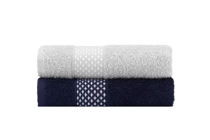 ARDESTO Terry towel set Holiday 4 pcs., 50х90cm, 2 pcs. – indigo, 2 pcs. – silver, 100% cotton