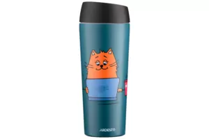 ARDESTO Термочашка Coffee time Red Cat 450 мл, нержавеющая сталь, синий