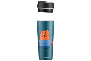 ARDESTO Термочашка Coffee time Red Cat 450 мл, нержавеющая сталь, синий