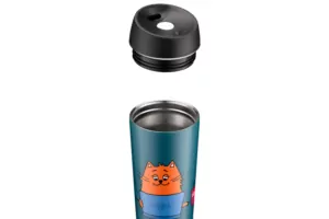 ARDESTO Термочашка Coffee time Red Cat 450 мл, нержавеющая сталь, синий
