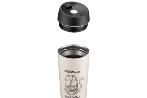 ARDESTO Термочашка Coffee Time Meowning 450 мл, нержавеющая сталь, бежевый