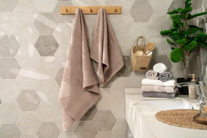 ARDESTO Terry towel set Lotus 2 pcs., 50х90cm, 70х140cm, 100% cotton, beige