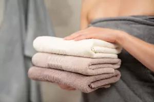 ARDESTO Terry towel set Lotus 2 pcs., 50х90cm, 70х140cm, 100% cotton, beige