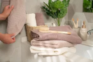 ARDESTO Terry towel set Lotus 2 pcs., 50х90cm, 70х140cm, 100% cotton, beige