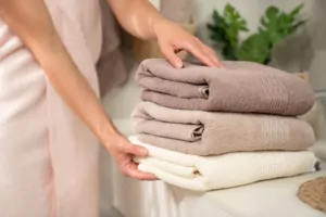 ARDESTO Terry towel set Lotus 2 pcs., 50х90cm, 70х140cm, 100% cotton, beige