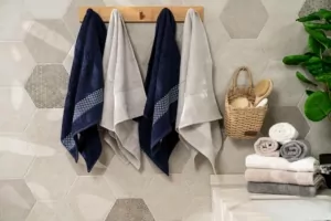 ARDESTO Terry towel set Holiday 4 pcs., 50х90cm, 2 pcs. – indigo, 2 pcs. – silver, 100% cotton