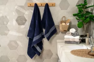 ARDESTO Terry towel set Holiday 2 pcs., 50х90cm, 70х140cm, 100% cotton, indigo
