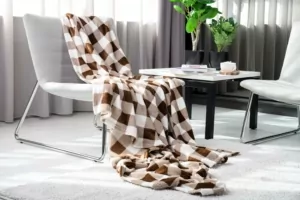ARDESTO Плед Flannel, 160х200см, клетка беж, 100% полиэстер