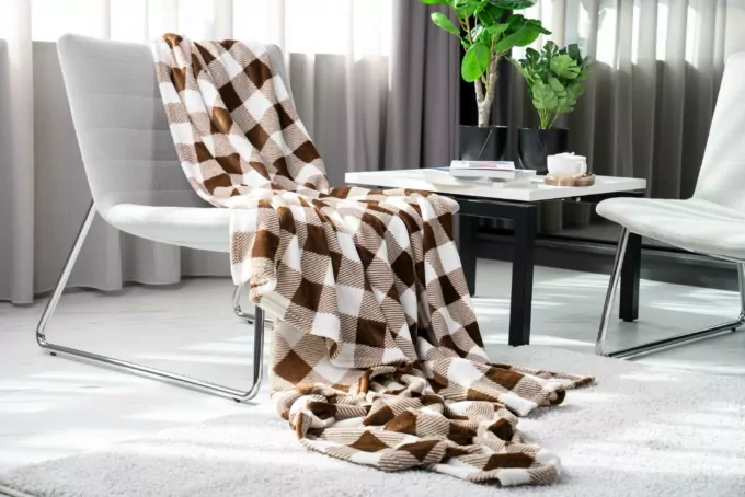 ARDESTO Плед Flannel, 160х200см, клетка беж, 100% полиэстер