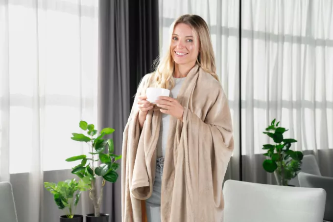 ARDESTO Плед Flannel, 200х220см, беж, 100% полиэстер