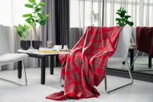 ARDESTO Плед Fleece, 160х200 см, 100% полиэстер, клетка красная
