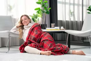 ARDESTO Плед Fleece, 160х200 см, 100% полиэстер, клетка красная