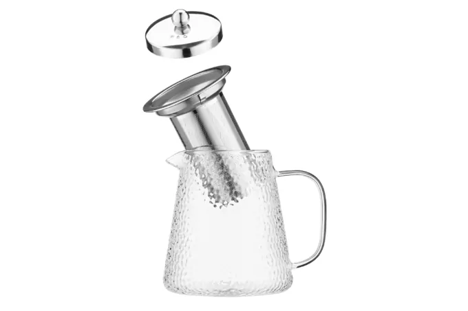 ARDESTO Teapot Gemini, 950 ml, borosilicate glass, stainless steel