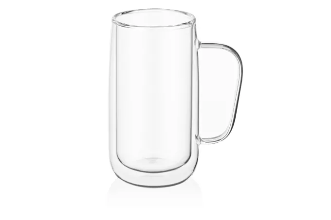 ARDESTO Double wall borosilicate glass mug set, 400 ml, 2 pcs, with handles