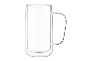 ARDESTO Double wall borosilicate glass mug set, 400 ml, 2 pcs, with handles