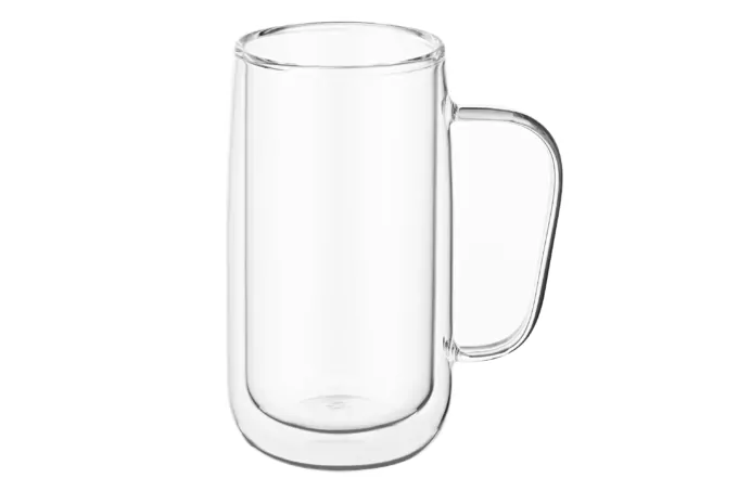 ARDESTO Double wall borosilicate glass mug set, 400 ml, 2 pcs, with handles