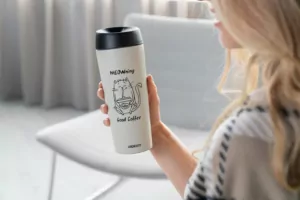 ARDESTO Термочашка Coffee Time Meowning 450 мл, нержавеющая сталь, бежевый