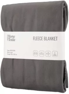 ARDESTO Плед Fleece, 160×200 см, 100% полиэстер, серый