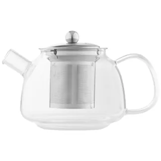 ARDESTO Teapot Gemini, 750ml, borosilicate glass, stainless steel, transparent