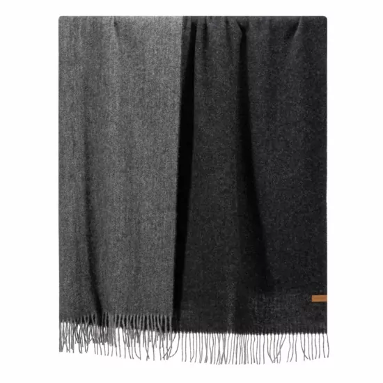 ARDESTO Blanket Leonardo Doubleface, 140x200cm, 100% wool, dark grey-grey