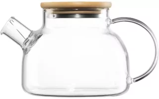 ARDESTO Teapot Midori, 800ml, borosilicate glass, bamboo, transparent