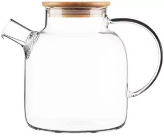 ARDESTO Teapot Midori, 1500ml, borosilicate glass, bamboo, transparent