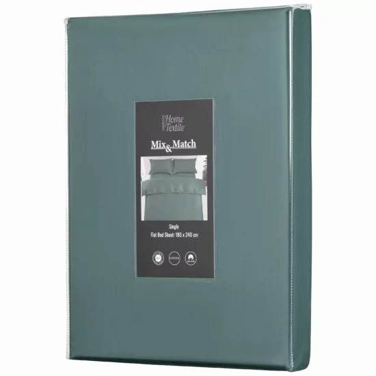 ARDESTO Простирадло Mix&Match Premium, 180х240см, 100% бавовна, сатин, зелений