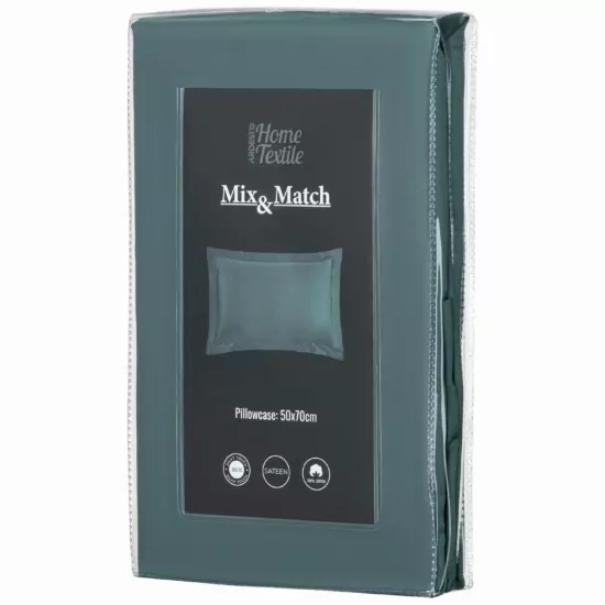 ARDESTO Наволочка Mix&Match Premium, 50х70+5см, 100% хлопок, сатин, зеленый