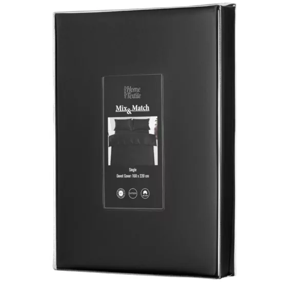 ARDESTO Пододеяльник Mix&Match Premium, 160х220см, 100% хлопок, сатин, черный